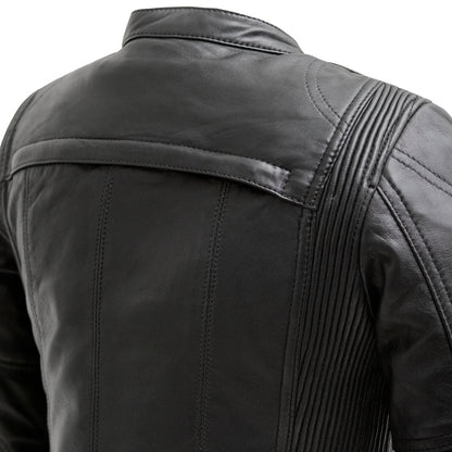 Women's Motorcycle Leather Riding Jacket- "Supastar"