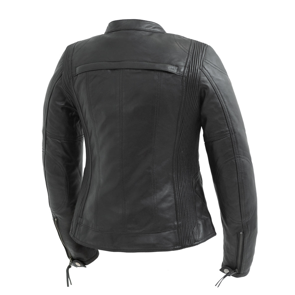 Women's Motorcycle Leather Riding Jacket- "Supastar"