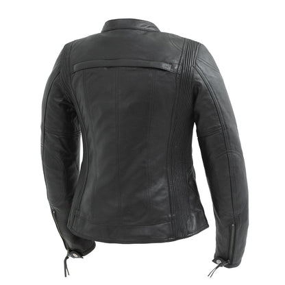 Women's Motorcycle Leather Riding Jacket- "Supastar"