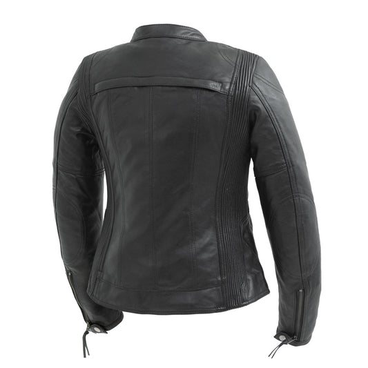 Women's Motorcycle Leather Riding Jacket- "Supastar"