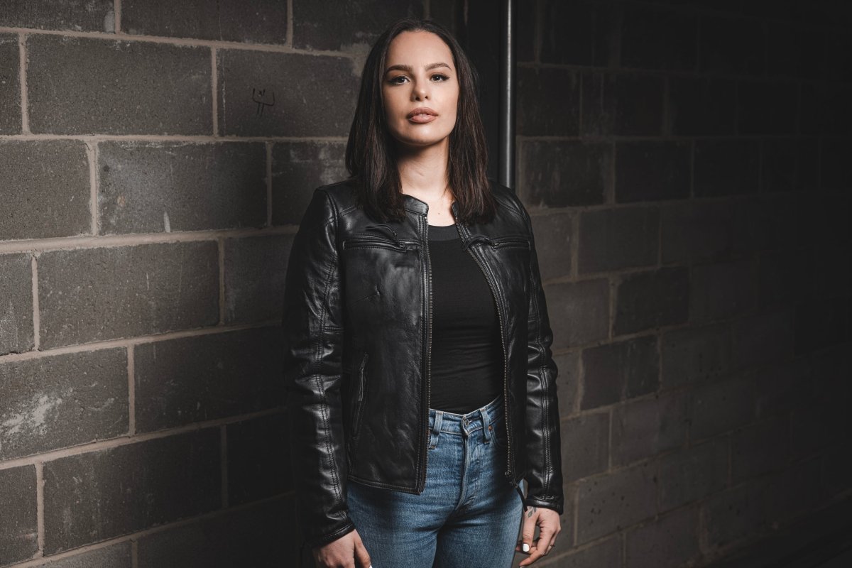 Women's Motorcycle Leather Riding Jacket- "Supastar"