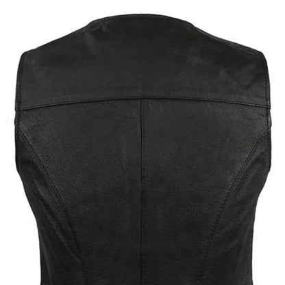 Women's Fitted Leather Motorcycle Vest- Sweet Sienna