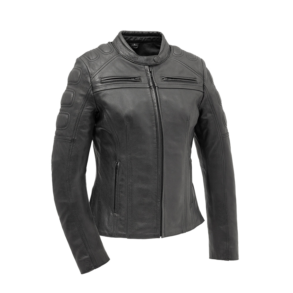 Women's Motorcycle Leather Jacket- "Targa"