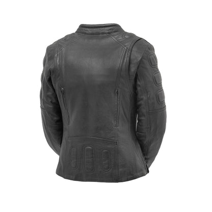 Women's Motorcycle Leather Jacket- "Targa"