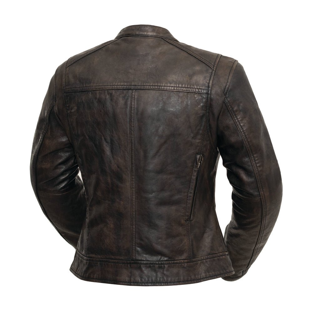 Women's Leather Motorcycle Riding Jacket- "Trickster"