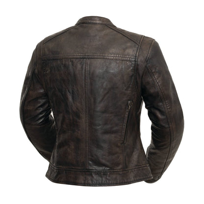 Women's Leather Motorcycle Riding Jacket- "Trickster"