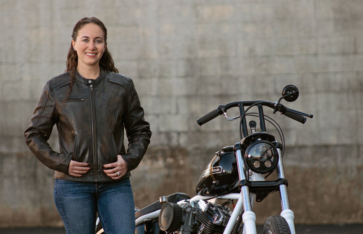 Women's Leather Motorcycle Riding Jacket- "Trickster"