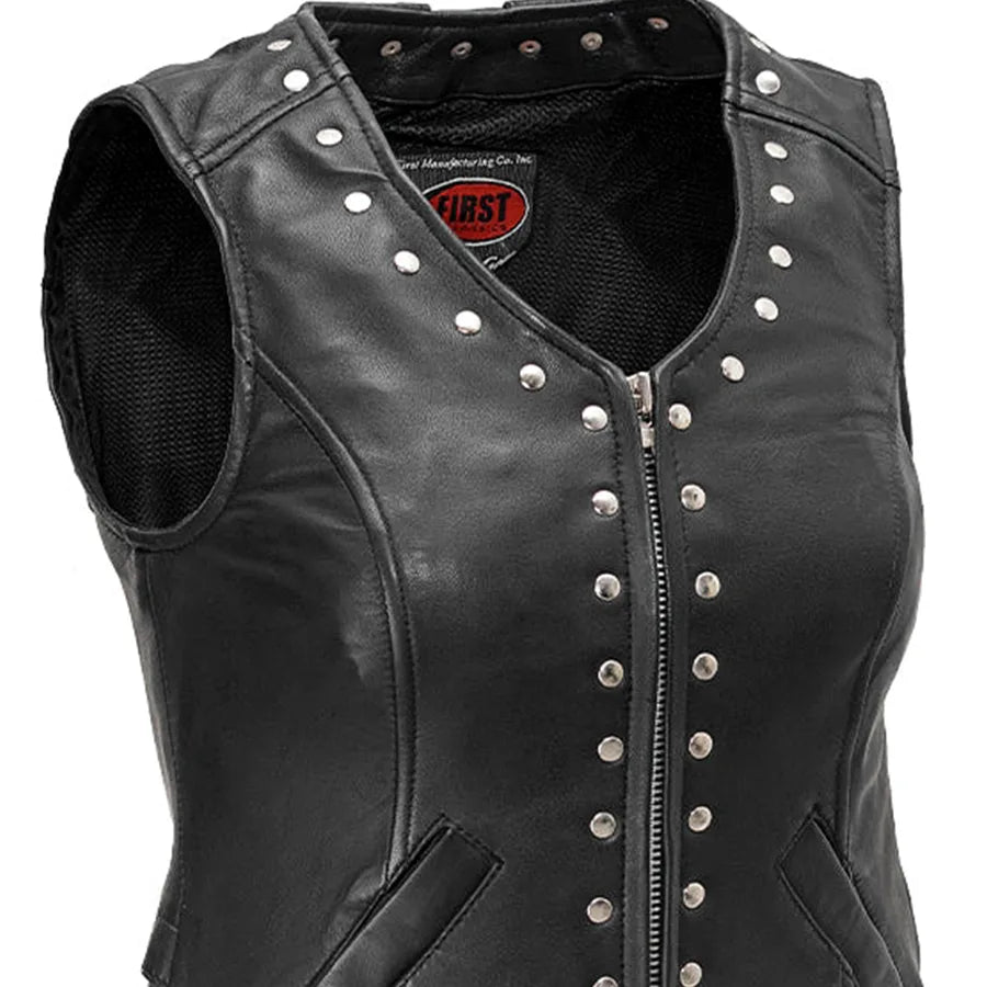 Women's "Empress" Motorcycle Leather Vest