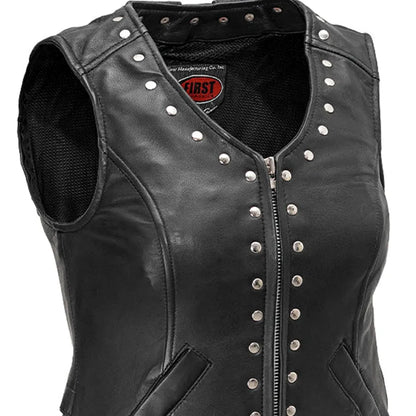 Women's "Empress" Motorcycle Leather Vest