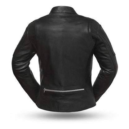 Women's Scooter-Style Leather Jacket- "Warrior Princess"