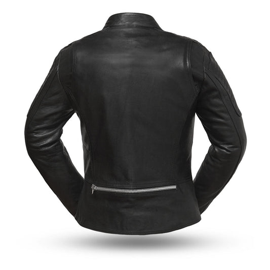 Women's Scooter-Style Leather Jacket- "Warrior Princess"