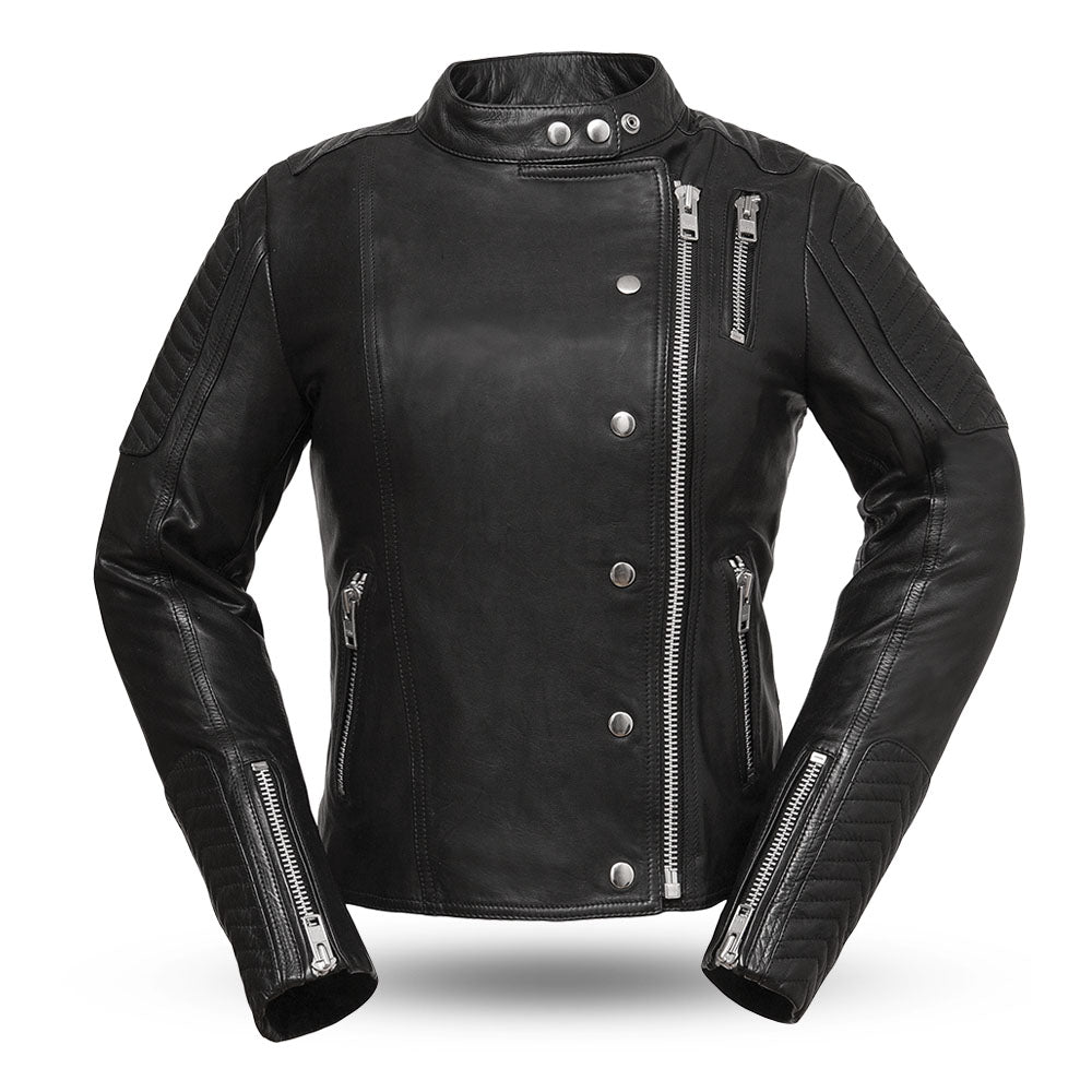 Women's Scooter-Style Leather Jacket- "Warrior Princess"