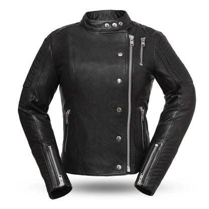 Women's Scooter-Style Leather Jacket- "Warrior Princess"