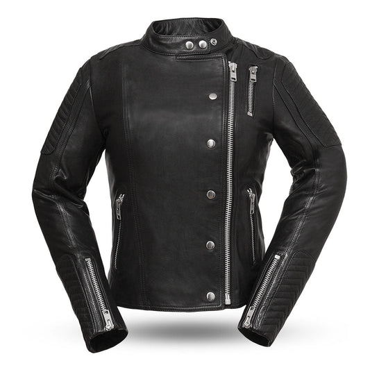 Women's Scooter-Style Leather Jacket- "Warrior Princess"
