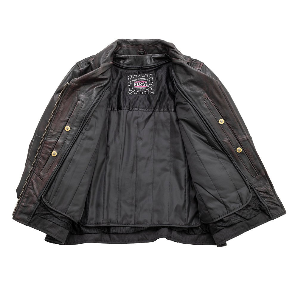 Women's Motorcycle Leather Riding Jacket- "Wildside"