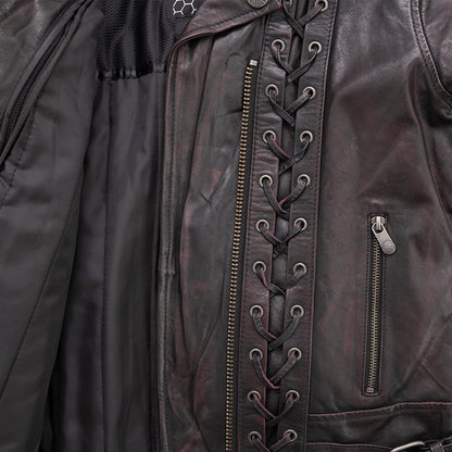 Women's Motorcycle Leather Riding Jacket- "Wildside"