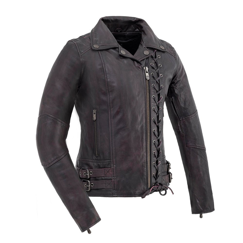 Women's Motorcycle Leather Riding Jacket- "Wildside"