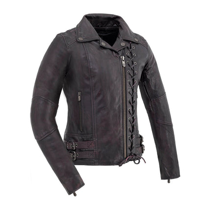 Women's Motorcycle Leather Riding Jacket- "Wildside"